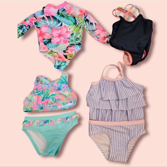 12 Month Swimsuit bundle. All like New! 4 swimsuits included. - Picture 1 of 9